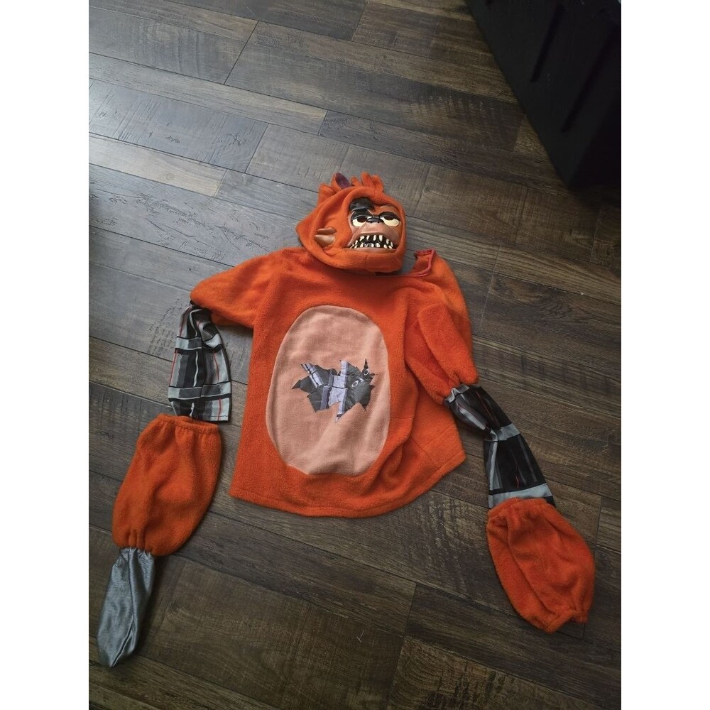 Five Nights at Freddy's Foxy Kids Costume Size M Mask Hood Top Sleeves As Is